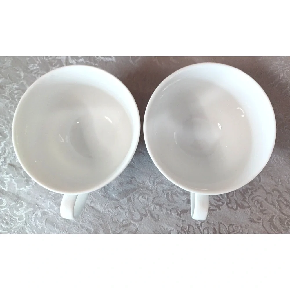 Crate & Barrel 2 Large 14 oz White Porcelain 3